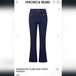 Veronica Beard Carson Nakle Flare Jeans 27 Oxford Silver Button Detail